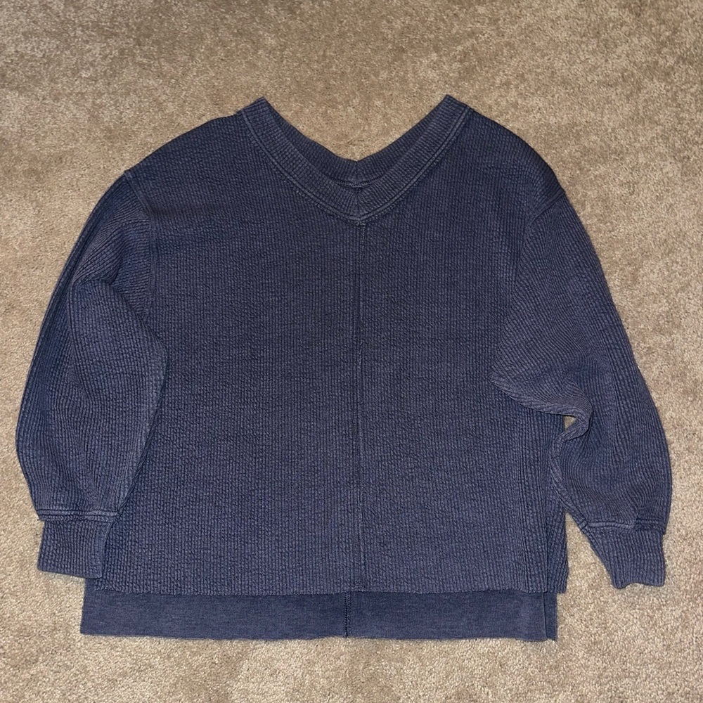Arie Blue Oversized Long Sleeve Lounge Top